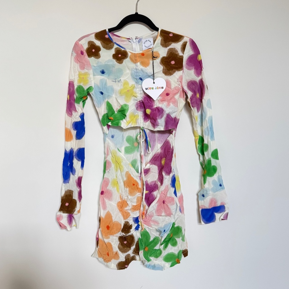 With Jean Hermana Dress - Viola Tricolor - Size XS - NWT